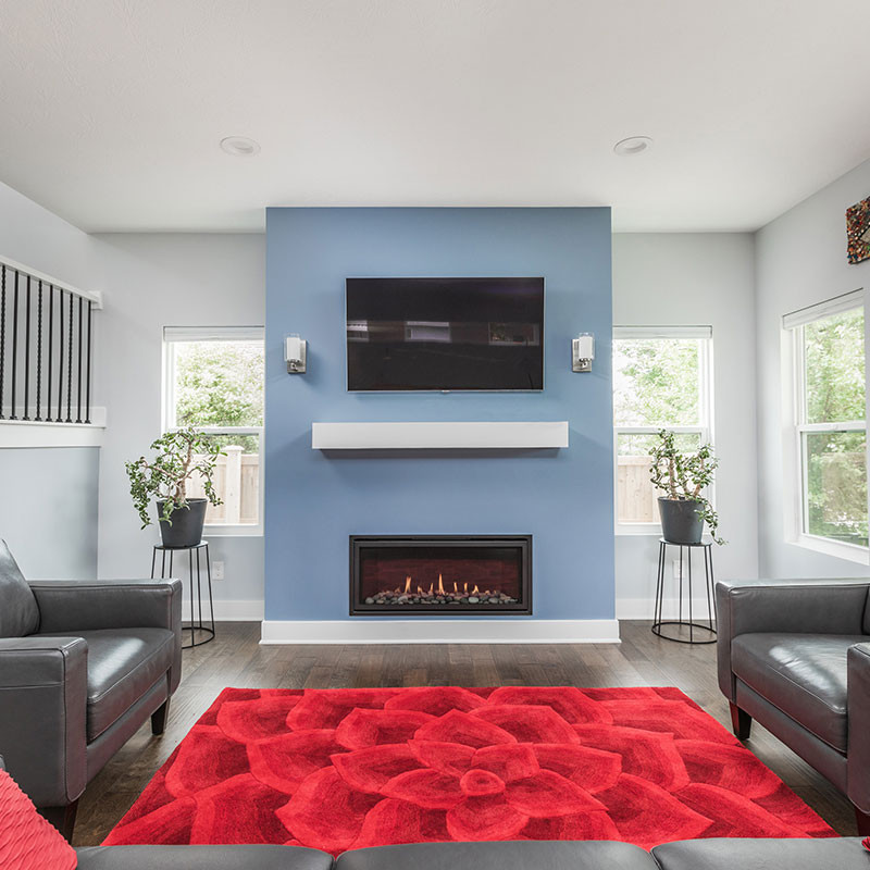 custom home living room Indianapolis