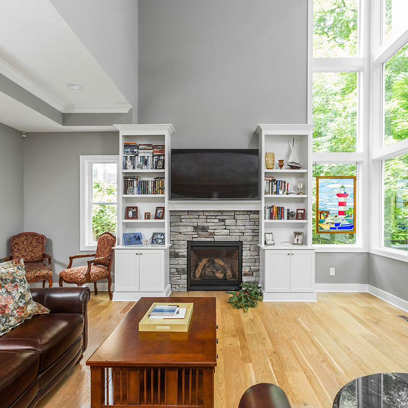 custom home living interior